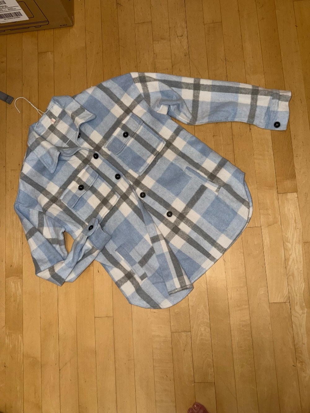 Beauty Plaid flannel Shacket, S,  CB2714 - Picture 2 of 3